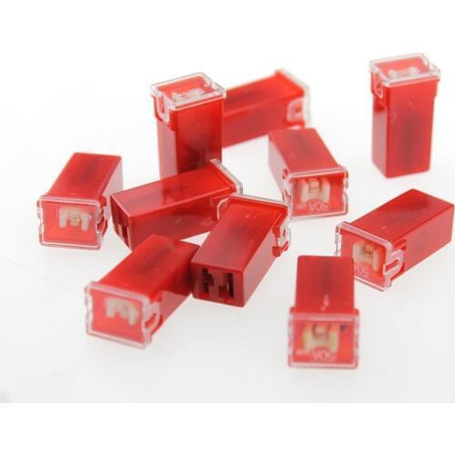 10 Pcs car red 50A PAL fuse 2 Terminal Plug In Type Cartridge PAL Fuse DC 32V 50A hot
