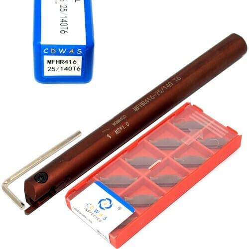 10PCS MGGN400 MP1125 Carbide Inserts +1PC MFHR416 25 140 T6 Grooving Turning Tool Holder CNC Cutting Tools For Stainless Steel