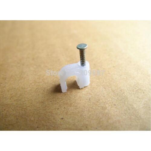 100pcs 6mm Diameter Plastic Circle Cable Nail Clips
