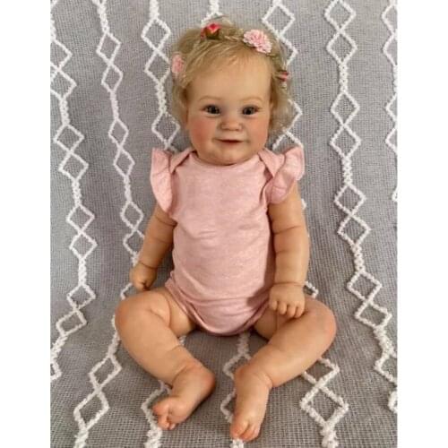 20/24inch Interactive Toy Realistic Reborns Doll Baby Toy Soft Vinyl Stuffed Doll Caucasian Baby Girl Doll Blonde Hair