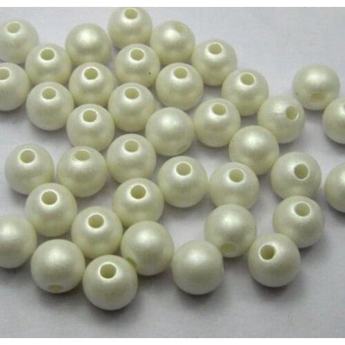 200 Matte White Acrylic Pearl Round Beads Imitation Pearl 8mm