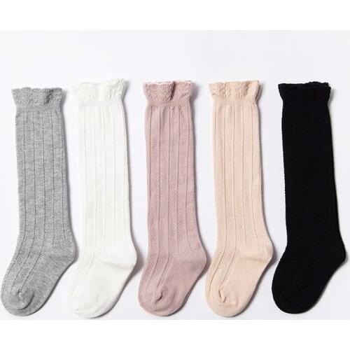 2021 Baby Girl Socks for Newborn Baby Knee Socks Anti Slip Cotton Infant Socks Princess Long Autumn Winter Kids Stock