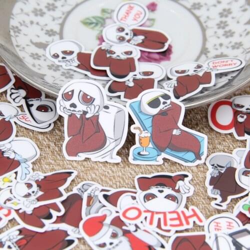 40pcs Brown Cute Skeletal Men Skull Scrapbooking Stickers DIY Craft Decrative Sticker Pack Book Deco Diary Deco