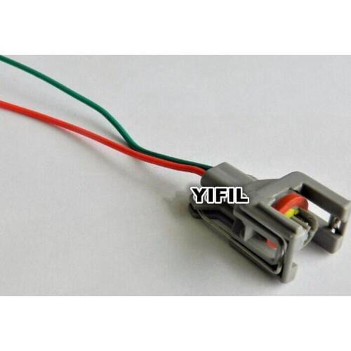 5/10/20/50/100pcs/lot 2 PIN/WAY Connector With Pigtail For Delphi 10811963 Fuel Diesel Injector Fuel Rail Plug