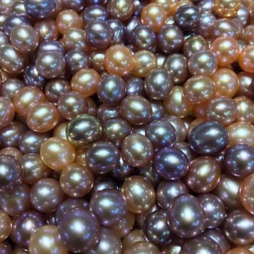 8-9mm Mixcolor Oval Shape Pearl Beads No Drilled Hole Shinning DIY Pearl Jewelry Beads Accessory 30Pcs/Lot