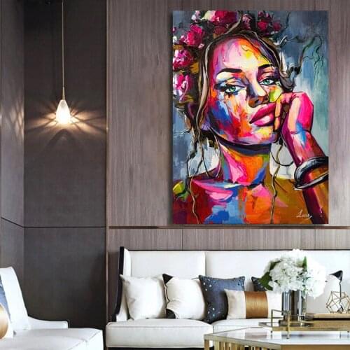 Abstract African Girl Graffiti Art Canvas Paintings on The Wall Art Pictures Wall Decor African Black Woman Posters and Prints