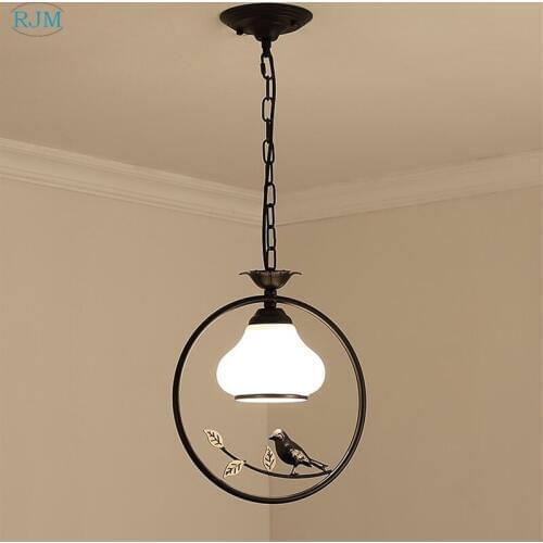 American Village Garden Led Pendant Lamp Simple Iron Art Pendant Lights Kitchen Hotel Bar Restaurant Living Room Bedroom Decor