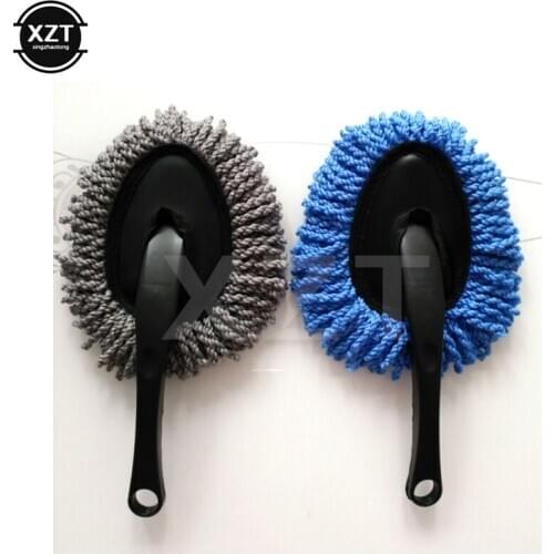 Microfiber Auto Window Cleaner Long Handle Car Wash Brush Dust Car Care Windshield Shine Towel Handy Washable Car Cleaning Tool