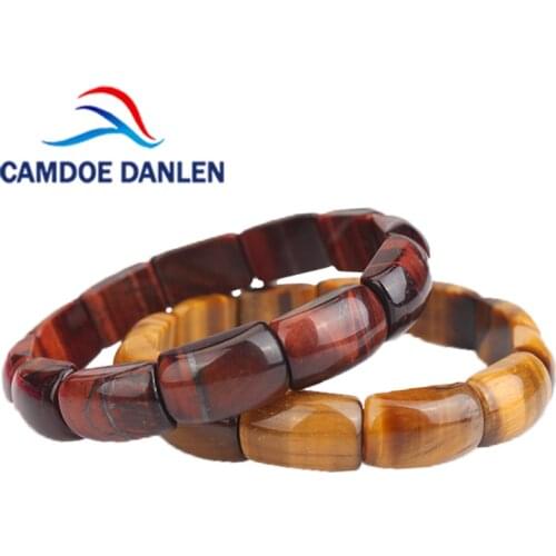 Natural Stone Bracelet Red Yellow Tiger Eye Beaded Stretch Classic Charms Bracelets Bangles For Women Men Jewelry Fashion Gift
