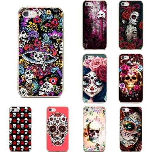 Catrina Rose Girl Skull Art TPU Transparent Case For Samsung Galaxy Note 20 S20 Plus S20 FE Ultra A12 A20E A21S A31 A41 A51 A71
