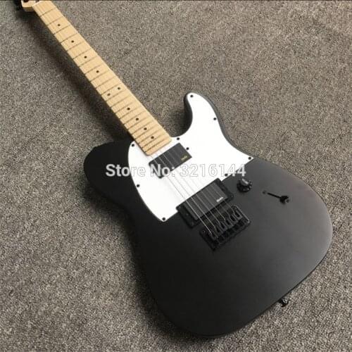 Black matte, loose knot, electric guitar， concave waist design, black string lock button and black hardware