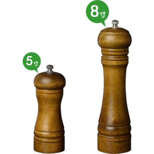 30Pcs/Lot Wooden Salt & Pepper Table Kitchen Rubberwood Grinder Shaker Spice Mill Pots With Ceramic Grinding Cord 5/8 inch SN891