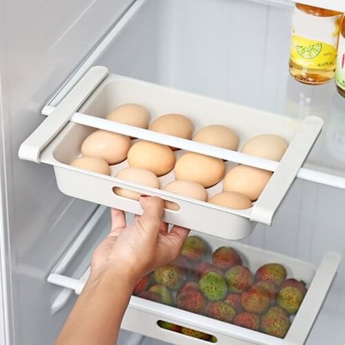 Refrigerator Egg Holder Multifunctional Egg Tray Pull Out Fridge Drawer Food Organizer Under Board Storage TS2