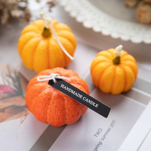 3D Pumpkin Form Candle Molds DIY Aromatherapy Candle Silicone Molds Fondant Cake Decoration Mould Handmade Soap Crafts