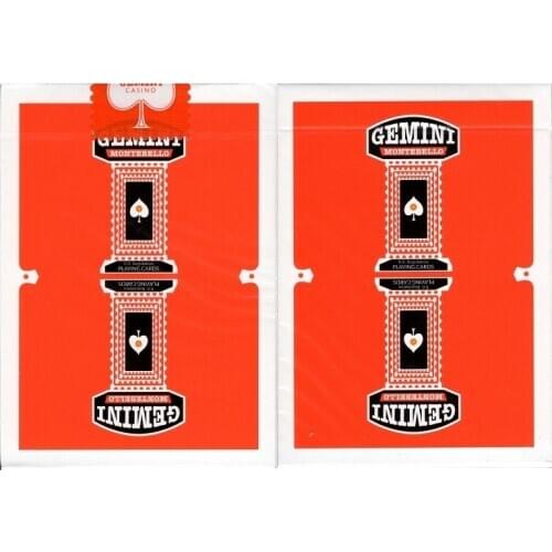 Gemini Casino Orange Playing Cards Deck Poker Size USPCC Custom Limited Edition Magic Card Games Magic Tricks Magic Props
