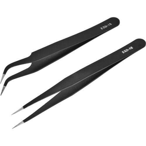 2019 New Die Cutting Tools 12cm Curved Fine Point Tweezers Black Coated Accurate For Cutting Dies Projects
