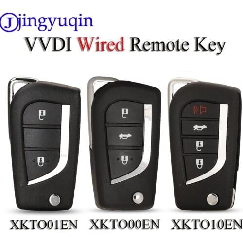 Jingyuqin 5pcs XKTO01EN XKTO10EN XKTO00EN Universal Wired Remote Control Car Key For Xhorse Vvdi Fit Toyota 2/3/4 Buttons