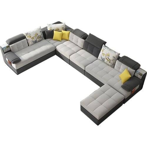 Living Room Sofa set U Home Furniture modern linen hemp fabric sectional sofas American country muebles de sala moveis para casa