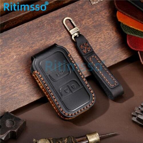 3 Buttons Leather Car Key Case Bag For Chery Tiggo Arrizo Auto Smart Remote Key Cover Holder Car Interior Accessories