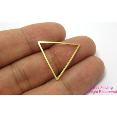 50pcs Brass charms 24x1mm Raw brass triangle earrings findings connector-R018