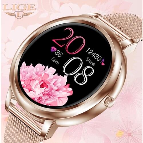 LIGE 2021 Fashion Smart Watch Ladies Heart Rate Blood Pressure Multifunctional Sport Watch Men Woman Waterproof Smartwatch Women