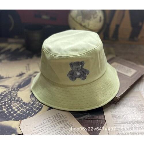 We11done luminous bear fisherman hat Korean fashion brand pot hat female summer cute sunscreen sun hat