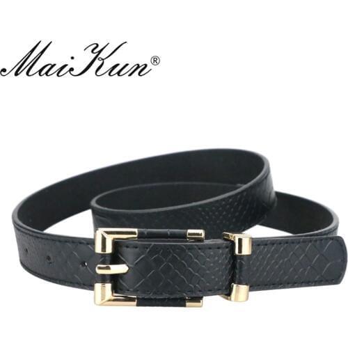 MaiKun Punk Snakeskin Belts For Women Female Belt for Jeans High Quality Dress Cummerbund