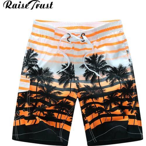 Raise Trust Fashion Summer Mens Shorts 3d Print Striped Coconut tree Praia Couple Swimwear Plus Size 6XL Gay Board Shorts Beach