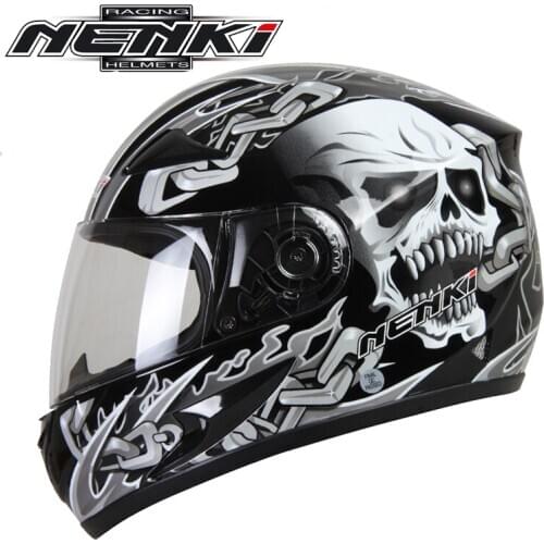 NENKI Motorcycle Helmet Black Moto Full Face Retro Scooter Helmets Motorbike Riding Helmet Men Motocross Helmet Casco Moto