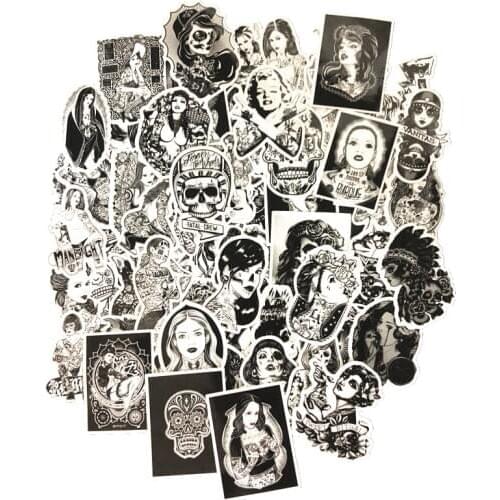 68pcs Mixed tattoo girl Stickers for Car Styling Bike Motorcycle Phone Laptop Travel Luggage Cool Funny Sticker Bomb JDM Decals