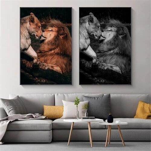 African Lions Wall Art Poster Wildlife Animal Canvas Paintings on The Art Prints Modular Pictures Living Room Home Decoration