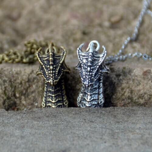 Medieval Dragon Pendant Necklace Game Film Pendant