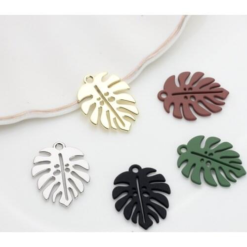 Zinc Alloy Pendant Mini Leaf Charms 10pcs/lot 16*21mm For DIY Fashion Jewelry Earring Making Accessories