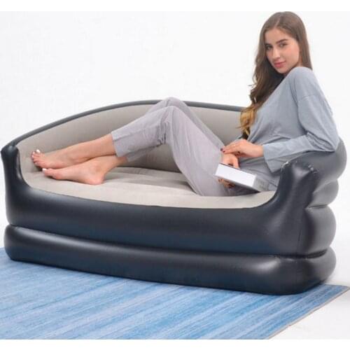 Luxurious Living Room Sofa Inflatable Backrest Sofa Seat Suede Flocking Leisure Recliner Lounger Pedal Lazy Sofa Camp Chair