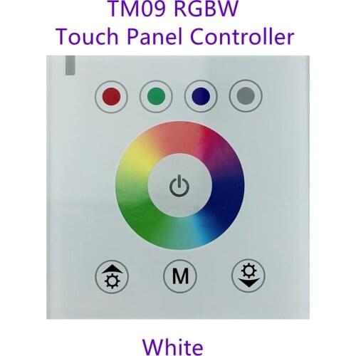 TM09 RGBW Touch Panel Led Controller White and Black shell DC12-24V DIY Home Lighting Home Wall Switch for LED RGBW Strip Light