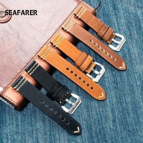 High Quality Suede Leather Vintage Watch Straps Blue Watchbands Replacement Strap for Watch Accessories 22mm 24mm
