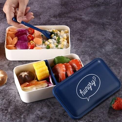 Portable Bento Box Microwave Dinnerware Food Storage Container Double-Layered Lunch Box Fresh-Keeping Box