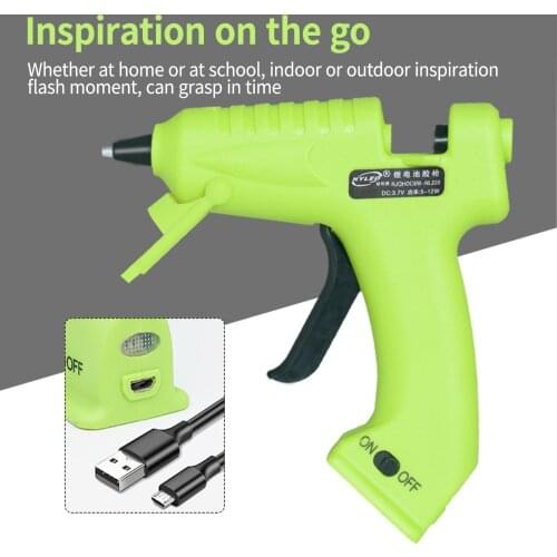 USB Recharge Hot Melt Glue Gun Silicon Gun Wireless Battery Use 7MM Colorful Hot Glue Sticks Thin Beak Handmade Tools DIY