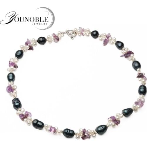 Trendy Wedding Natural Freshwater Pearl Necklace Women Korean 2020 Black Pearl Necklaces Collar Fashion Jewelry