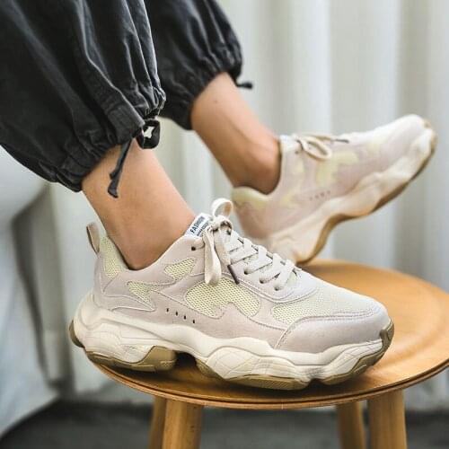 High Quality Mens Casual Shoes Mesh Leather Breathable Jogging Chunky Trainers Massage Nyfw Old Dad Sneakers