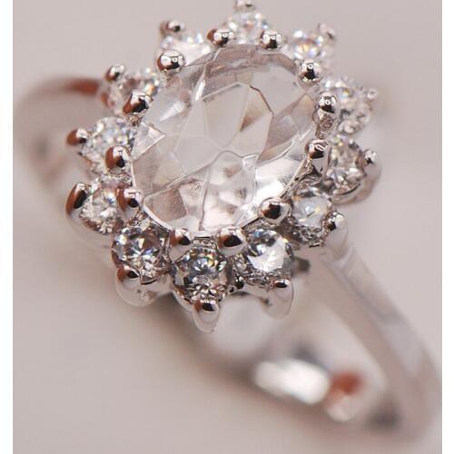 White Crystal Zircon Women 925 Sterling Silver Ring F700 Size 5 6 7 8 9