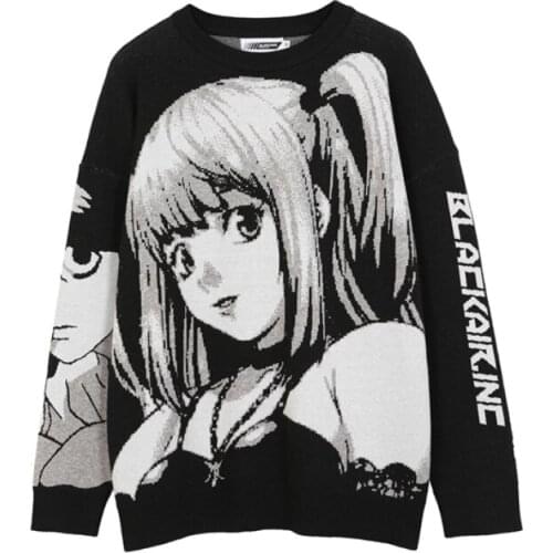 ZOKI Knitted Harajuku Winter Sweater Women Oversized Pullover Jumper Long Sleeve Top Gothic Fashion Kawaii Cartoon Streetwear