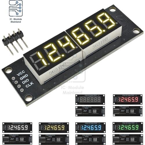 0.36 Inch 4 Bits 6-Digit LED Digital Display Tube Module 5V 7 Segments TM1637 0.36" Anode Tube Decimal Display Module