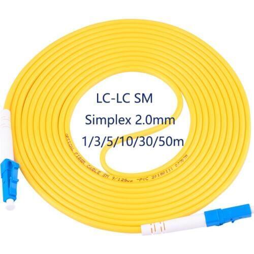 10pcs/Pack LC/UPC-LC/UPC Singlemode SM Simplex Fiber Optical Jumper Fiber Optic Patch Cord 1m/3m/5m/10m/30m/50m