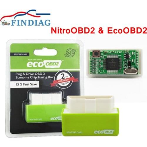 15% Fuel Save ECOOBD2 NitroOBD2 35% More Power Performance Chip Tuning Box Plug&Drive Nitro OBD2 for Benzine Gasoline Diesel Car