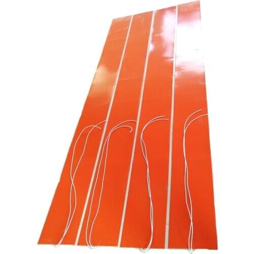 200*2500*1.5mm 230v 1000w silicone band heater for machine adhesive 1 side 1000mm lead wire come out from middle of 200mm side