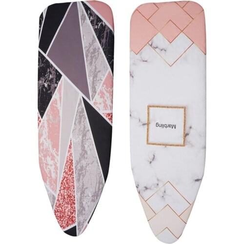 2x 140x50CM Fabric Marbling Ironing Board Cover Protective Press Iron Folding 1 & 2
