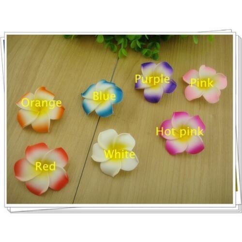 4.5 CM 7Colors Foam Plumeria Flower Frangipani Flower Hairclips/Bridal Hairclips/Wedding Headwear DIY Hair Accessory 50Pcs/Lot