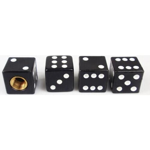 4Pcs Auto Wheel Stem Tyre Air Valve Dustproof Cap Dice Tire Tyre Valve Caps Bike MTB Truck Tire Valve Dust Cap