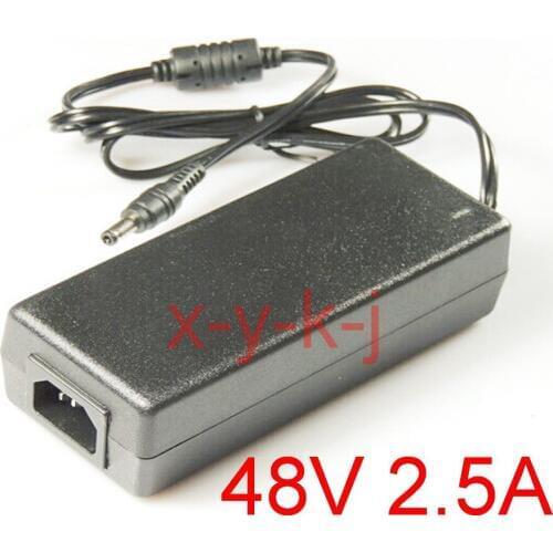 50PCS High quality IC solutions AC 100V-240V DC 48V 2.5A Switch power supply, 120W LED adapter, DC 5.5*2.1-2.5mm Free shipping